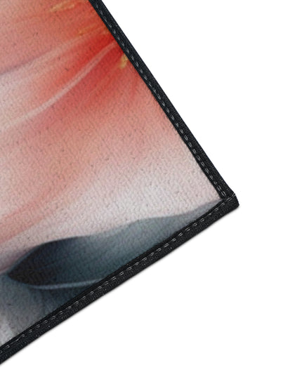 Red Blossom Floral Bunch Heavy Duty Floor Mat, 48" x 72"