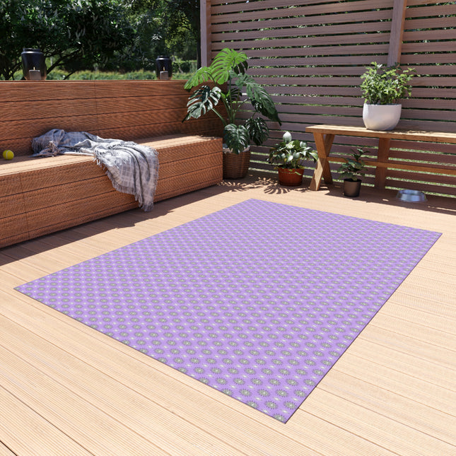 Lavender Star-crossed Bodies Outdoor Rug, 60" x 84"