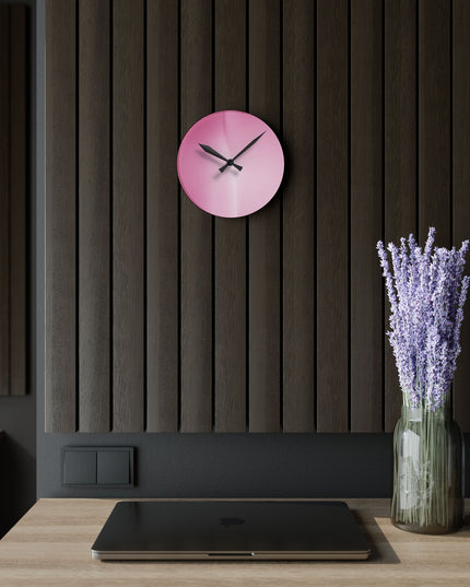 Pink Blush Fade Acrylic Round Wall Clock, 8" x 8"