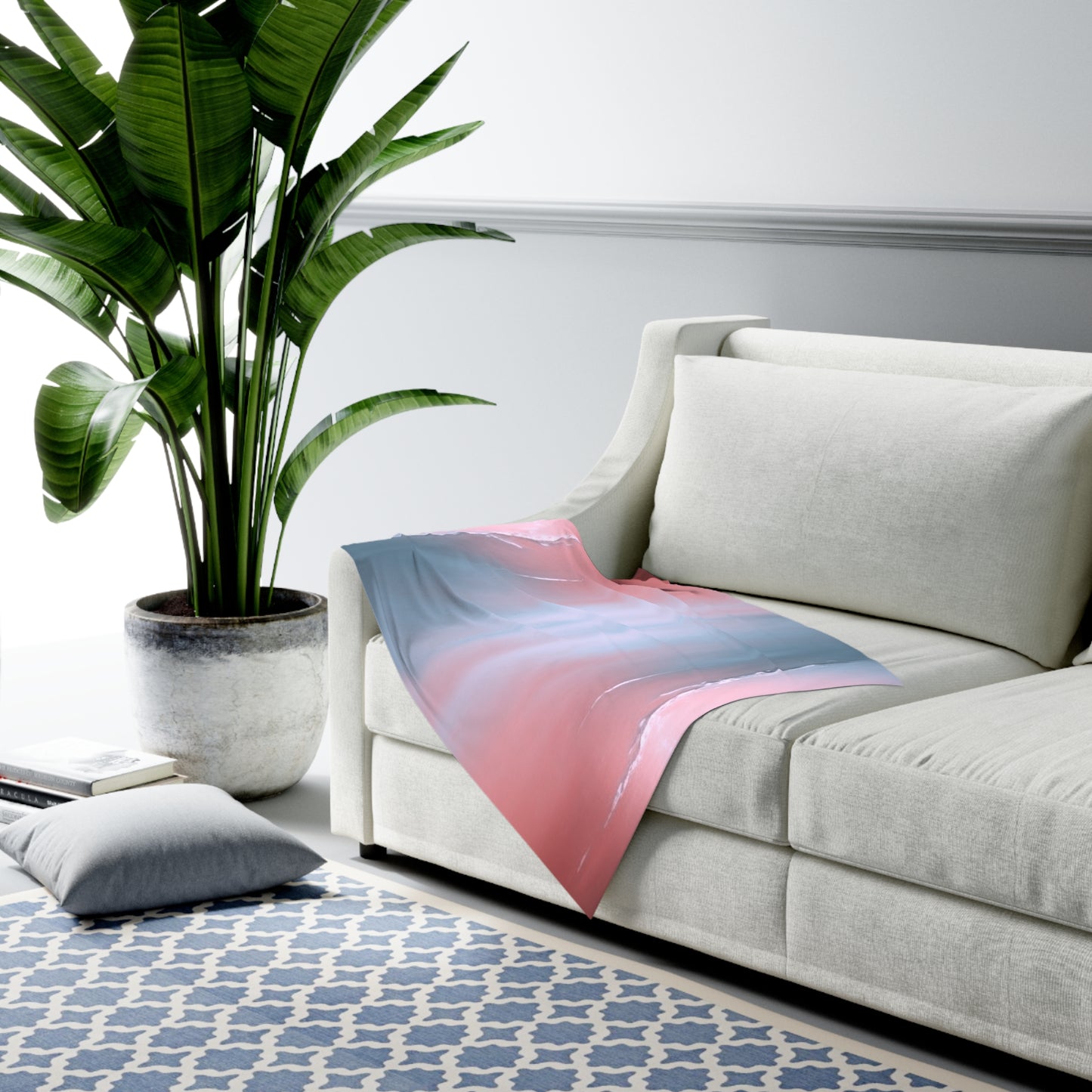 Gray Sea Pink Fog Baby Swaddle 30″×40″ Blanket