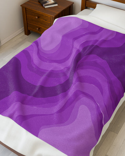 Wavey Purple Wavey Velveteen Plush Blanket, 50" x 60"