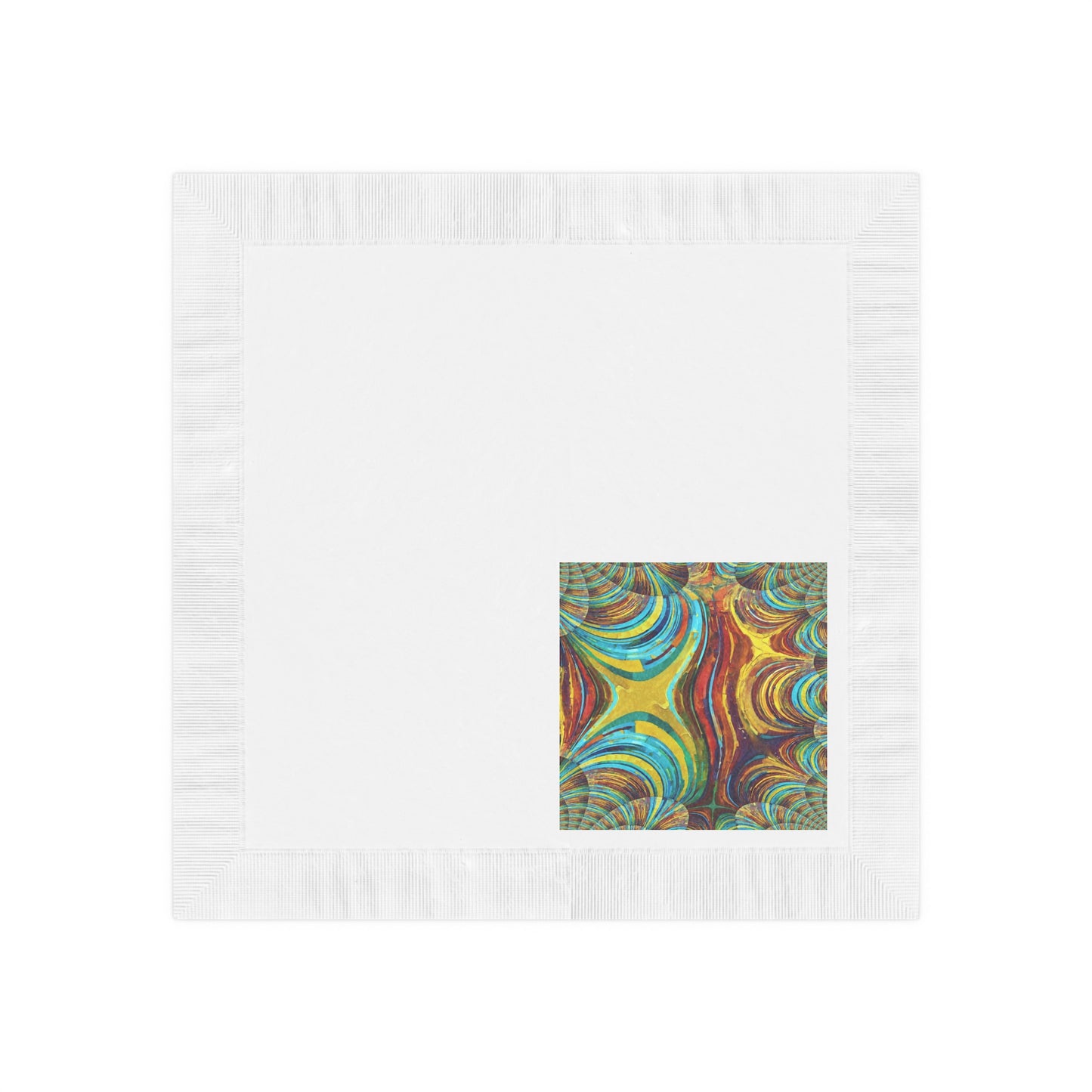 Uzi Spiral Alpha White Coined Napkins, 6.5" x 6.5"