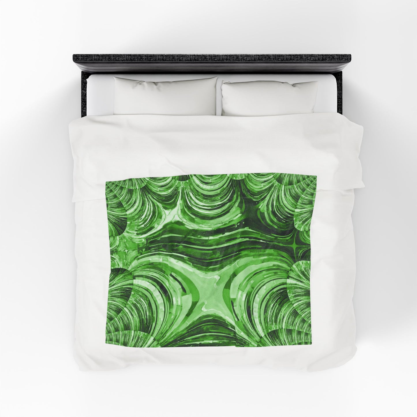 Uzi Spiral Mint Pastel Velveteen Plush Blanket, 50" x 60"