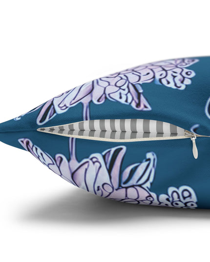 Lavender Floral Butterflies Spun Polyester Square Pillowcase, 14" x 14"