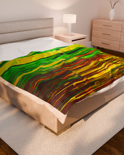 Striped Beta Velveteen Plush Blanket, 60" x 80"