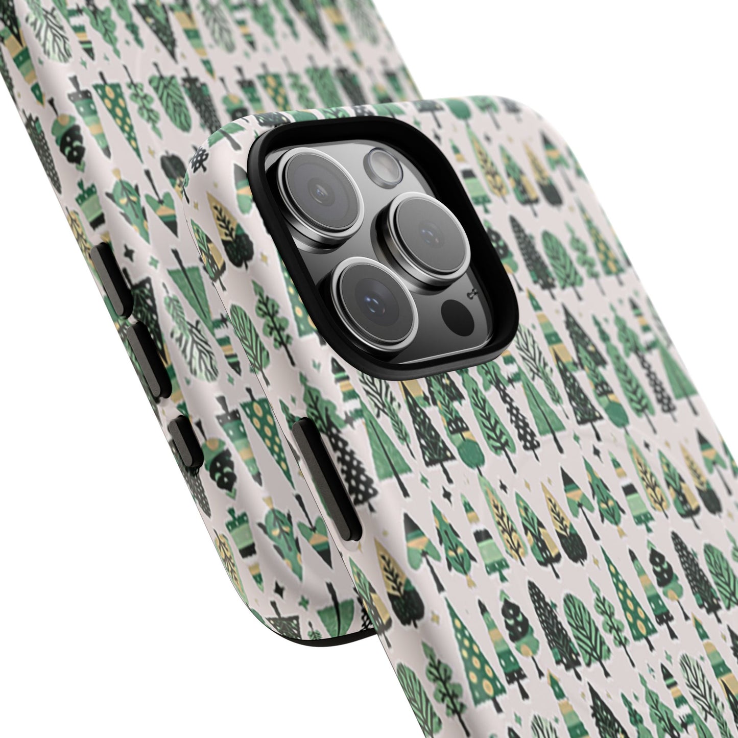 Mini Vintage Green Trees Iphone 16 Pro Max Tough Magnetic Cases