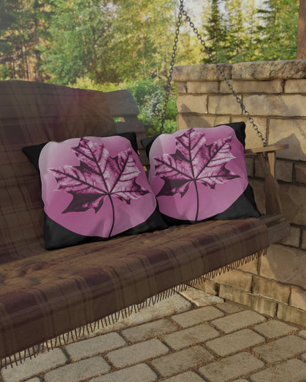 Magenta Maple Leaf 18" x 18" Outdoor Pillow
