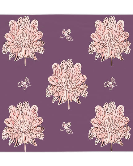 Pink Floral Butterflies Tablecloth, 55" x 55"