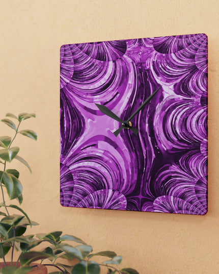 Uzi Spiral Powder Lavender Acrylic Wall Clock, Round or Square, 10.75" x 10.75"