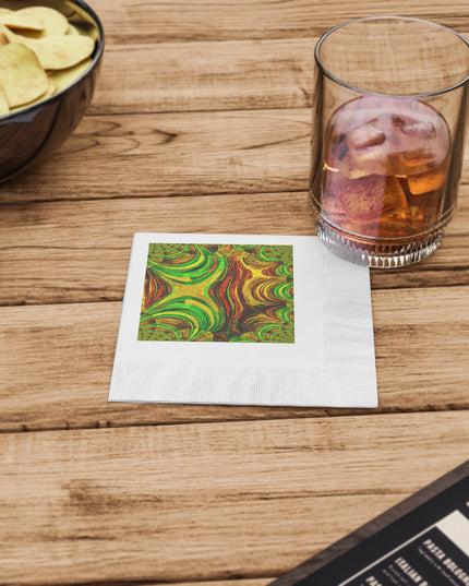 Uzi Spiral Beta White Coined Napkins, 4.8" x 4.8"