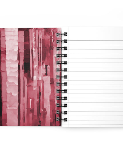 Striped Ruby Spiral Bound Journal, 5" x 7" 150 pages