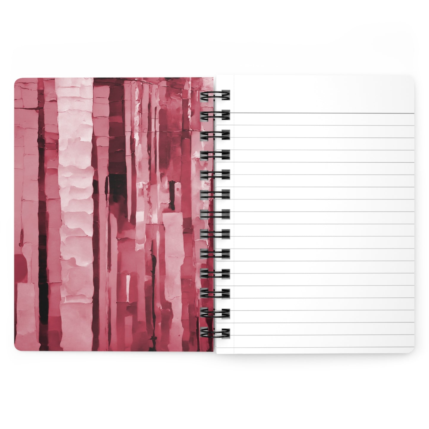 Striped Ruby Spiral Bound Journal, 5" x 7" 150 pages