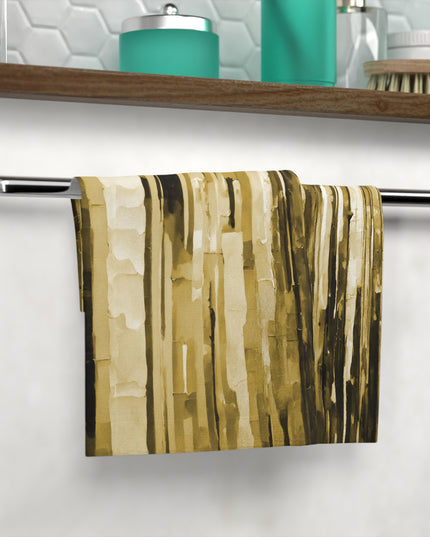 Striped Light Brown Towel, 13" x 13"