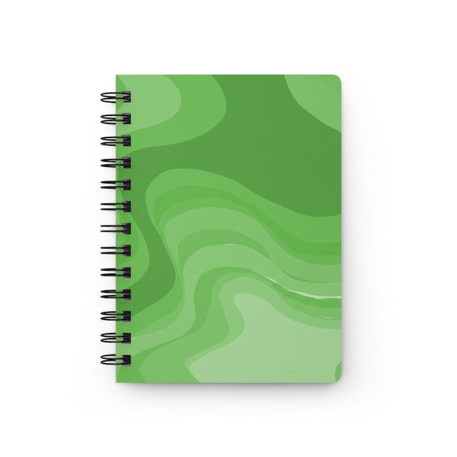 Greenie Meanie Wavey Spiral Bound Journal, 5" x 7" 150 pages
