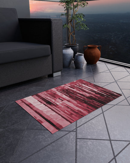 Striped Ruby Outdoor Rug, 24" x 36"
