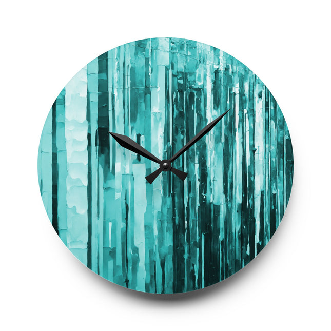 Striped Tif Acrylic Wall Clock, Round or Square, 10.75" x 10.75"