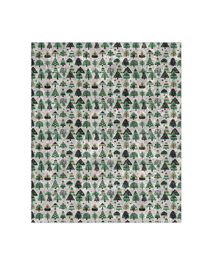 Mini Vintage Green Trees 50" x 60" Crushed Velvet Blanket