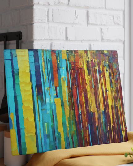 Striped Alpha 11" x 15" Glass Cutting Board