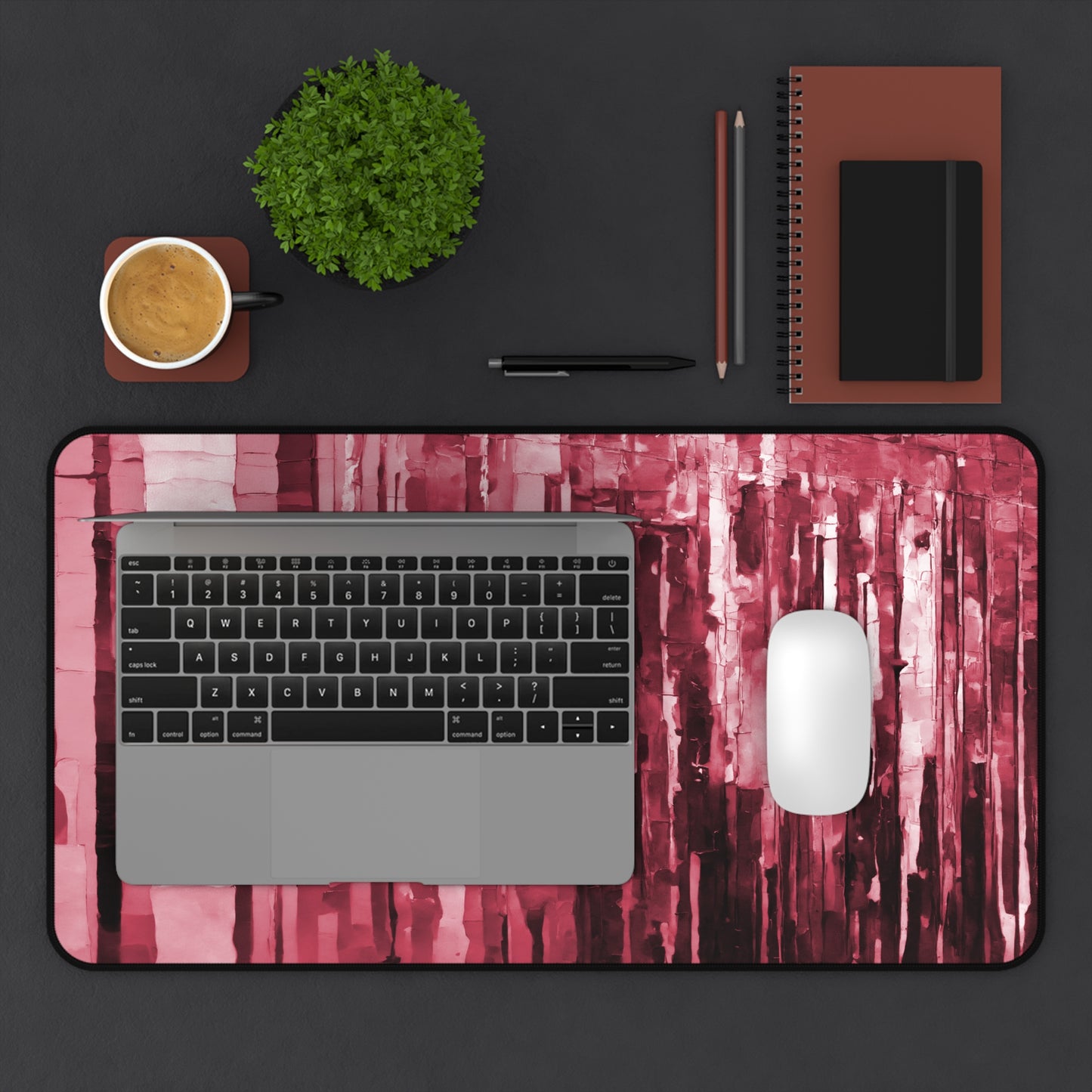 Striped Ruby 12" x 22" Desk Mat