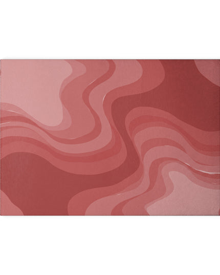 Power Red Wavey 8" x 11" Glass Cutting Board