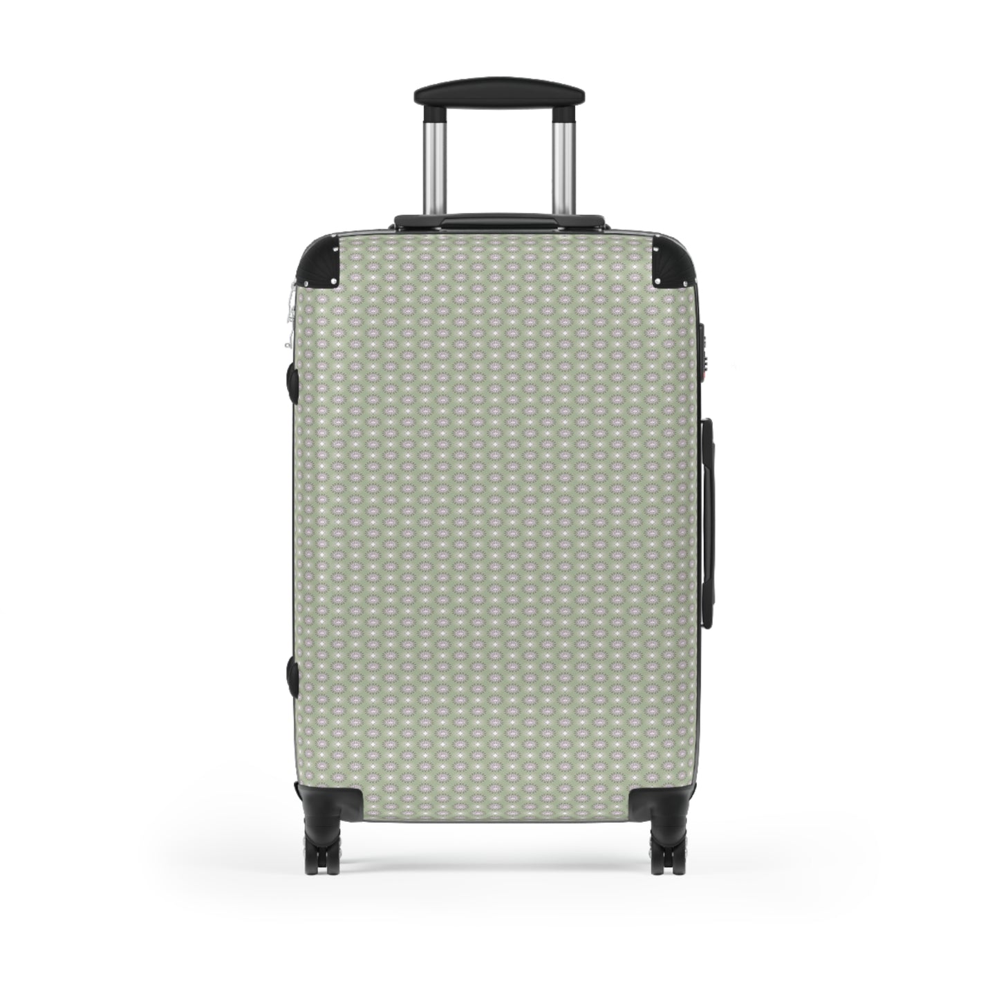 Olive Star-crossed Bodies Medium Suitcase with built in lock, 4 double-wheels, telescopic handle, and ABS back hard-shell