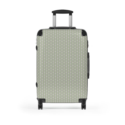 Olive Star-crossed Bodies Medium Suitcase with built in lock, 4 double-wheels, telescopic handle, and ABS back hard-shell