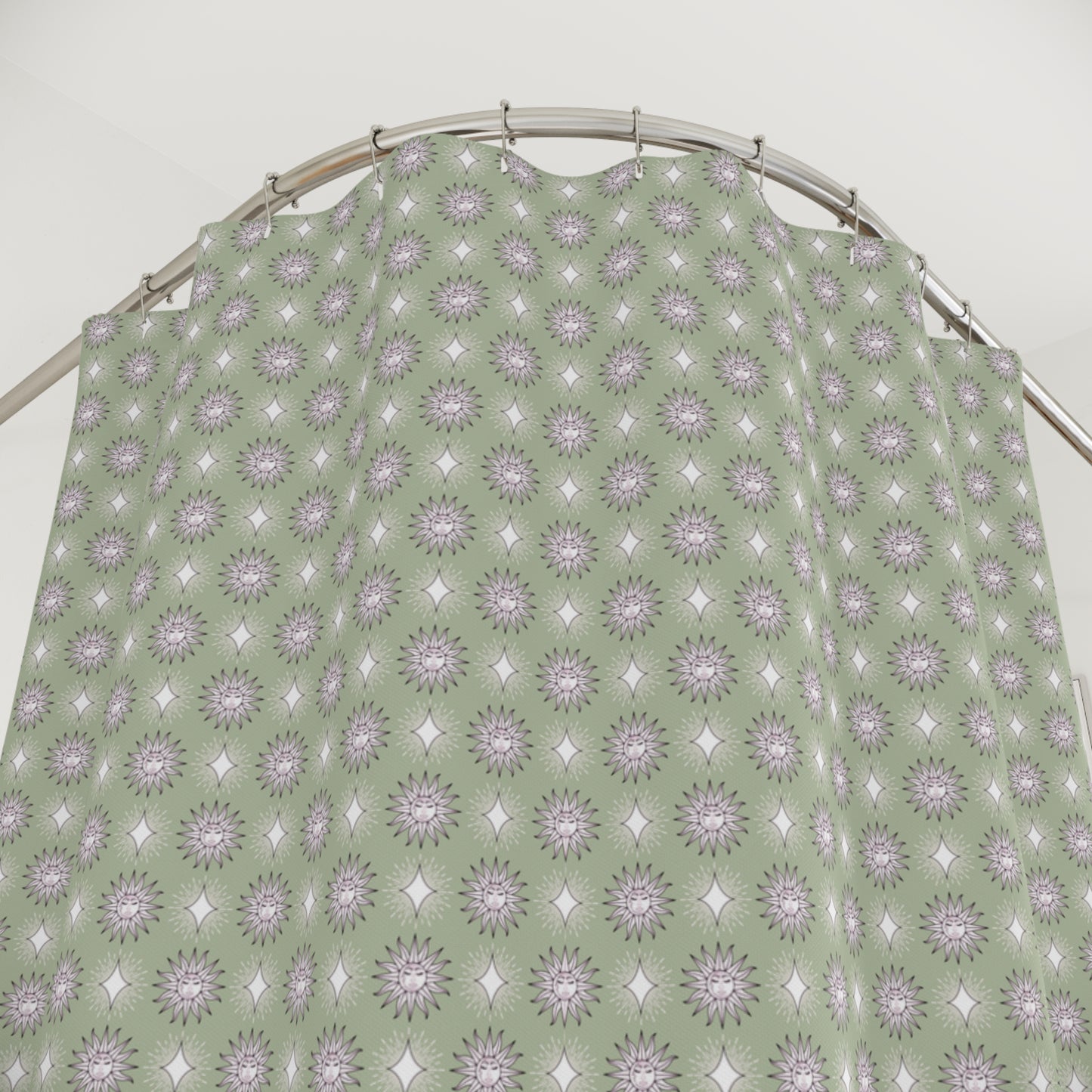 Olive Star-crossed Bodies Shower Curtain, 71" x 74"