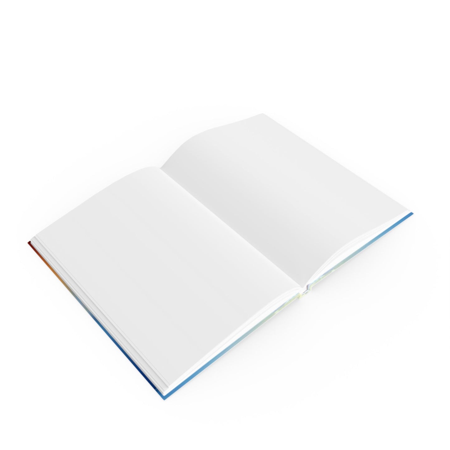 Blue Sea Red Orange Fog 5.2" x 7.4" Hard Backed Journal with 128 blank pages