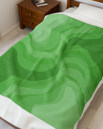 Greenie Meanie Wavey Velveteen Plush Blanket, 50" x 60"