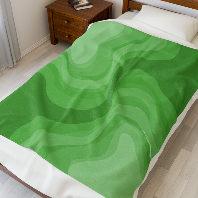 Greenie Meanie Wavey Velveteen Plush Blanket, 50" x 60"