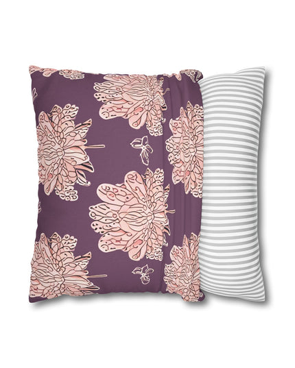Pink Floral Butterflies Spun Polyester Square Pillowcase, 14" x 14"