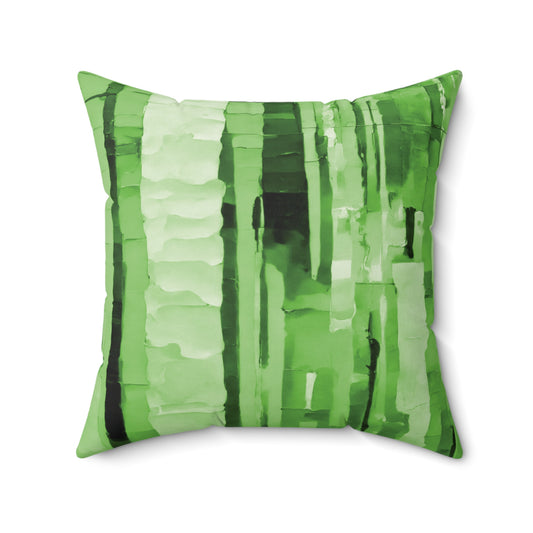 Striped Mint Pastel 20" x 20" Faux Suede Square Pillow