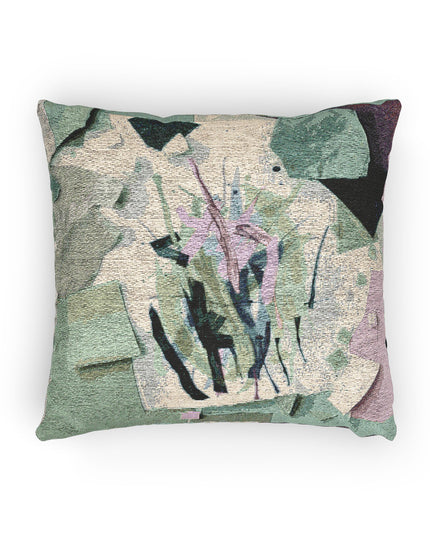 Beta Green Paper Paint Woven Pillow, 17" x 18"