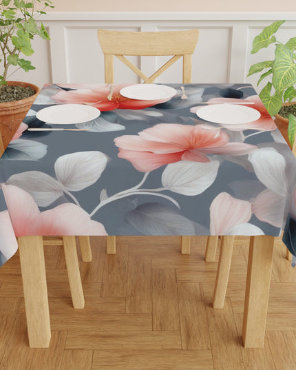Red Blossom Floral Bunch Tablecloth, 55" x 55"