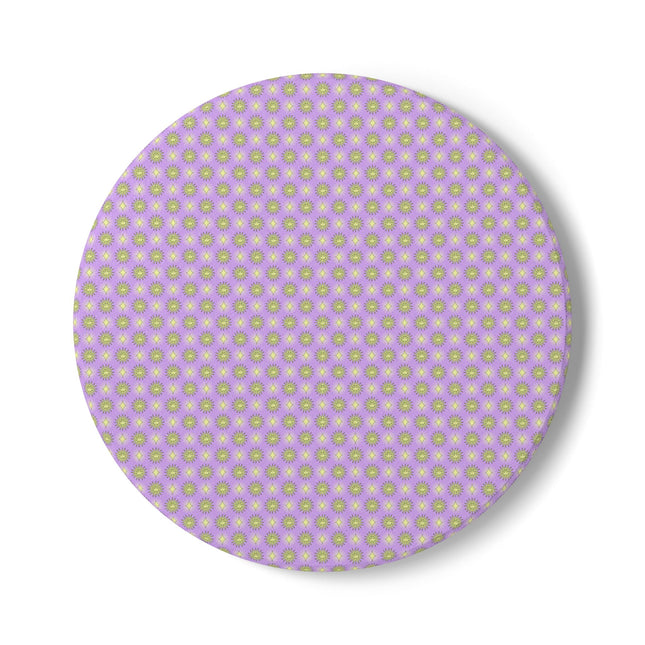 Magenta Star-crossed Bodies Round Ceramic Coaster, 4" x 4"