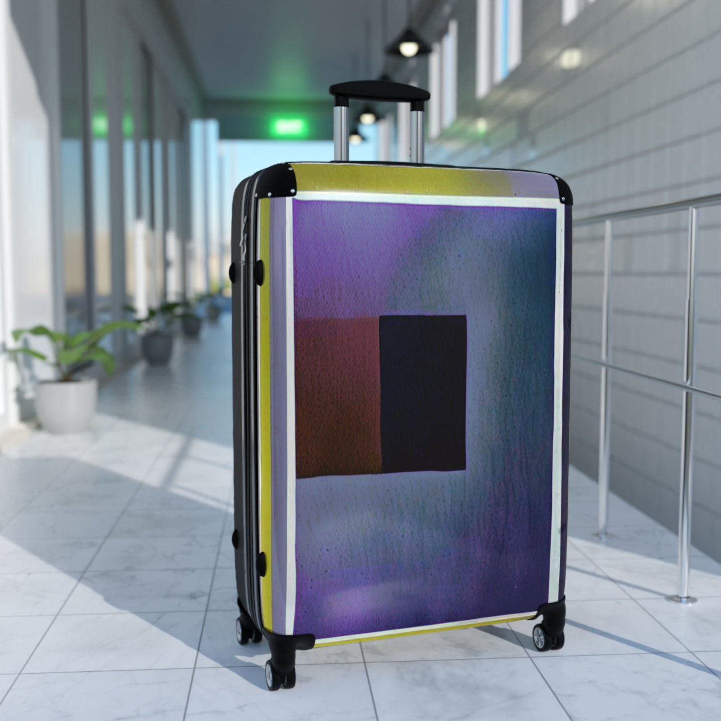 Zeta Shadow Large Suitcase with built in lock, 4 double-wheels, telescopic handle, and ABS back hard-shell