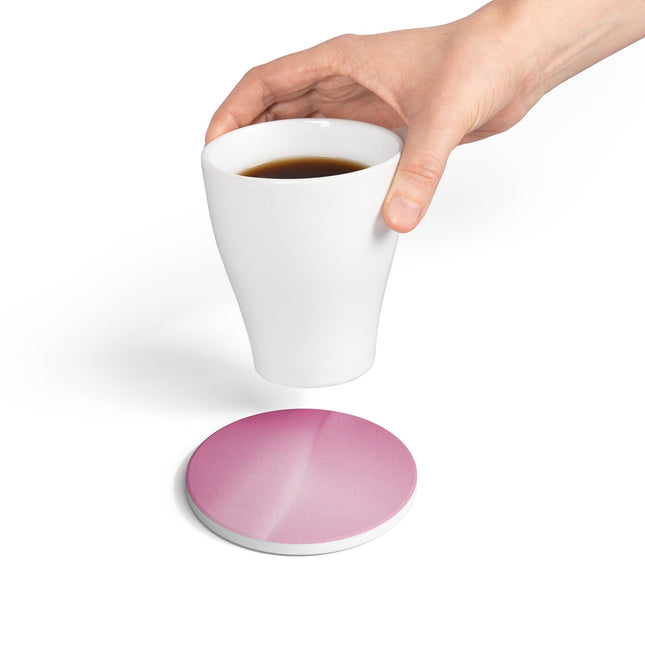 Pink Blush Fade 4" x 4" Round Ceramic Coaster