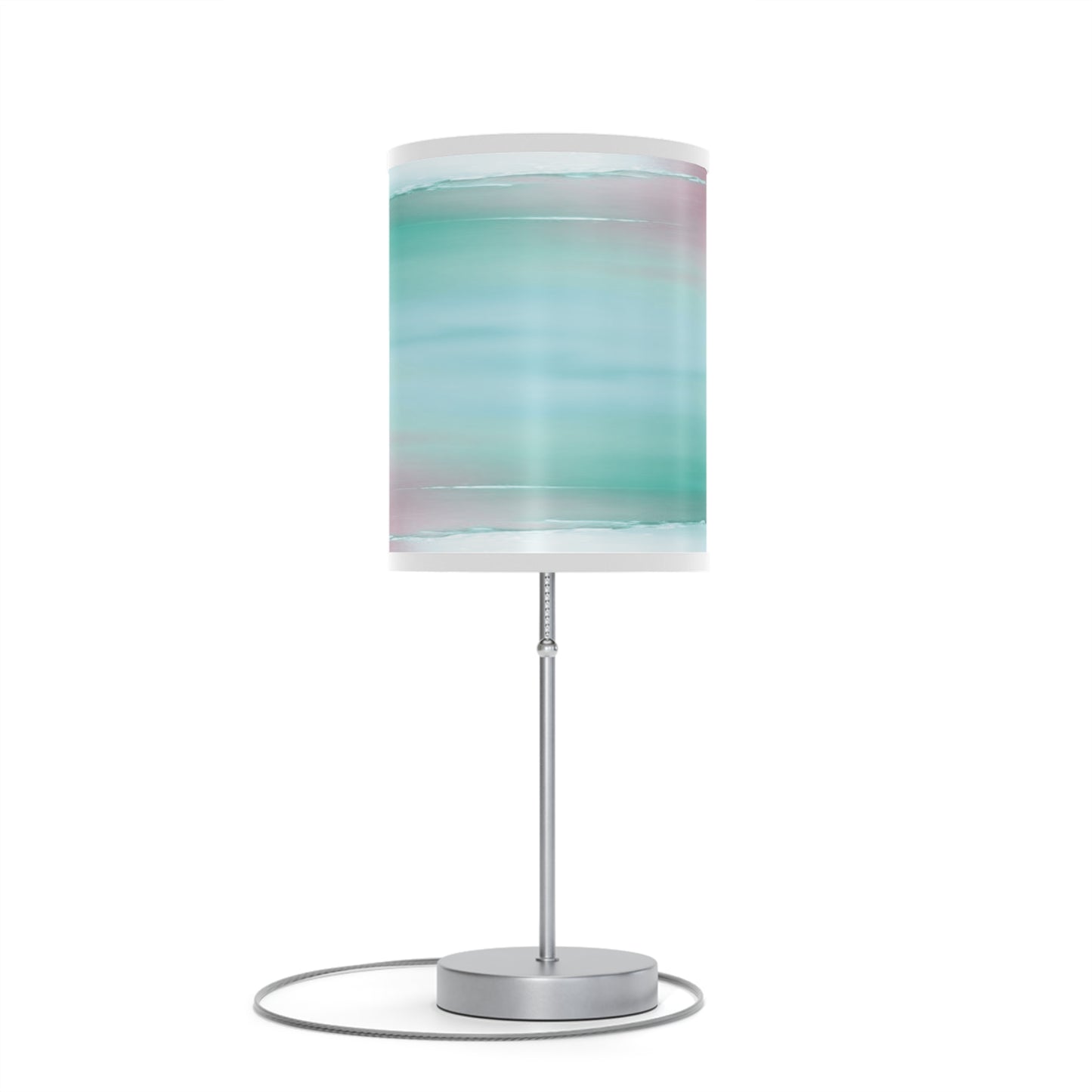 Green Sea Lavender Fog Table Lamp on a White or Silver Stand, US|CA plug