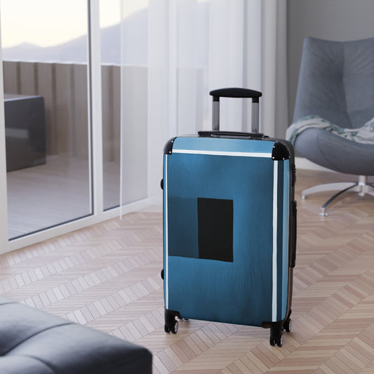 Blue Shadow Medium Suitcase with built in lock, 4 double-wheels, telescopic handle, and ABS back hard-shell