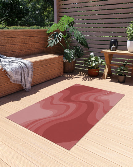 Power Red Wavey 36" x 60" Outdoor Rug