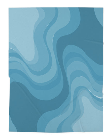 Sky Blue Wavey Baby Swaddle 30″×40″ Blanket