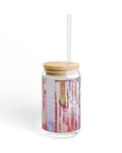Striped Pastels Sipper Glass, 16oz