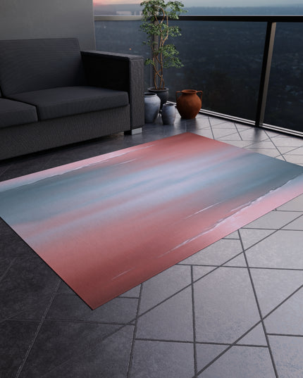 Gray Sea Pink Fog Outdoor Rug, 60" x 84"