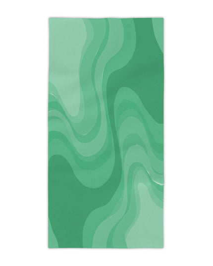 Mint Green Wavey Beach Towel, 30" x 60"