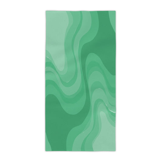 Mint Green Wavey Beach Towel, 30" x 60"