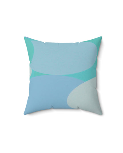 Pastel Tan and Tif Patches 14" x 14" Faux Suede Square Pillow