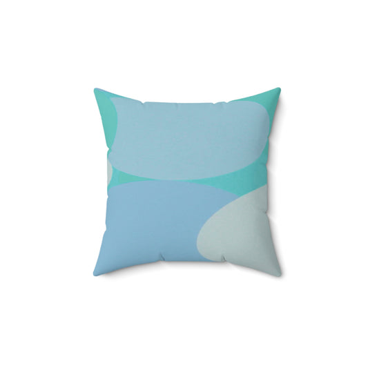 Pastel Tan and Tif Patches 14" x 14" Faux Suede Square Pillow