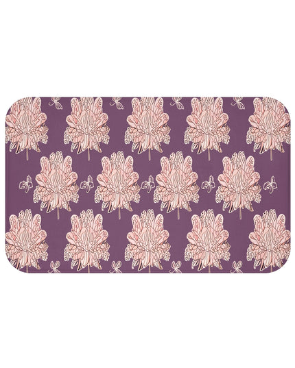 Pink Floral Butterflies 34" x 21" Bath Mat