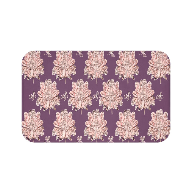 Pink Floral Butterflies 34" x 21" Bath Mat