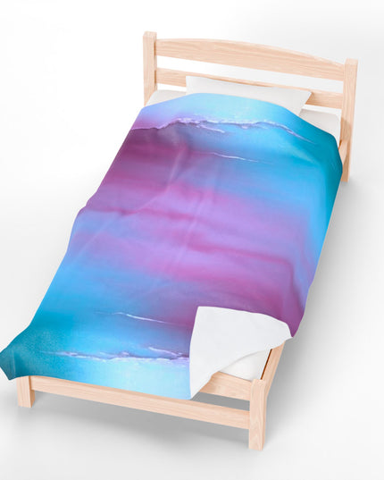 Wine Sea Blue Fog Velveteen Plush Blanket, 60" x 80"